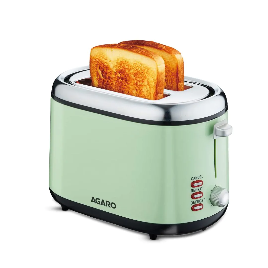 AGARO Royal 2 Slice Stainless Steel Pop Up Bread Toaster